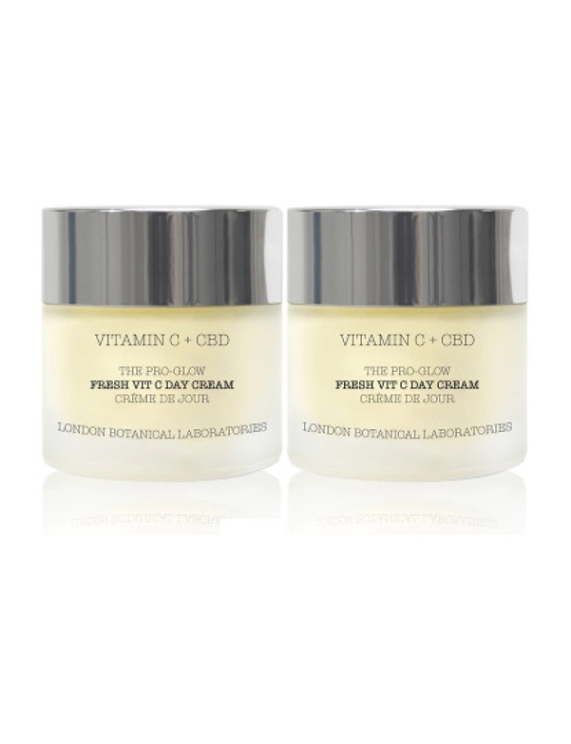 London Botanical Laboratories - Pack de 2 Vitamina C + CBD | Creme de Dia Pro-Glow Fresh Vit C 50Ml