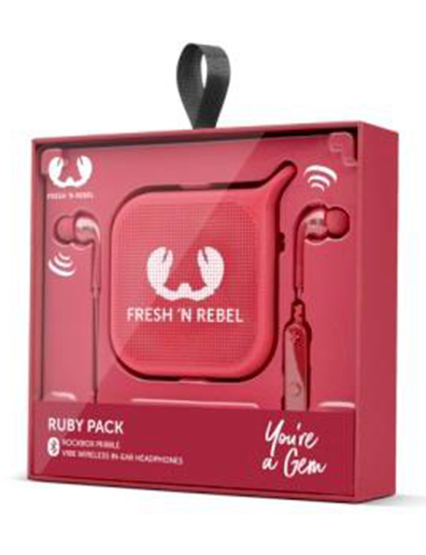 Fresh 'n Rebel - Rockbox Pebble + Vibe Wireless Headphones ruby