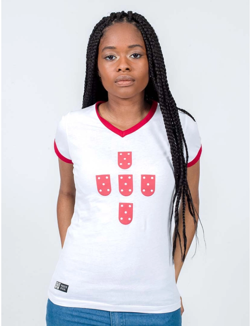 Seleção Nacional - T-Shirt Rapariga Branca e Vermelha Júnior 