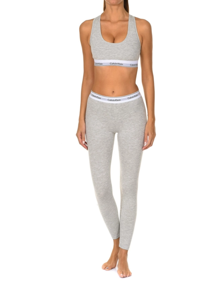 Calvin Klein - Conjunto Soutien Desportivo e Leggings Senhora Cinza