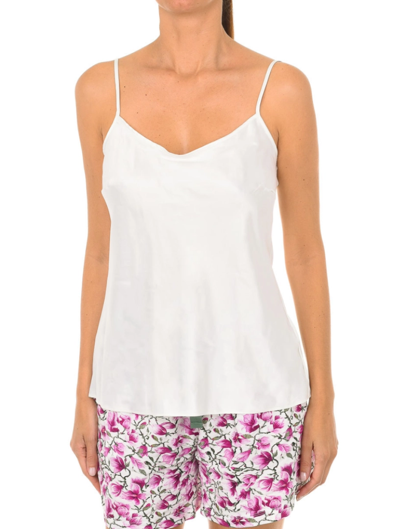 DIM - Tank Top Lovable Cetim Senhora Branco