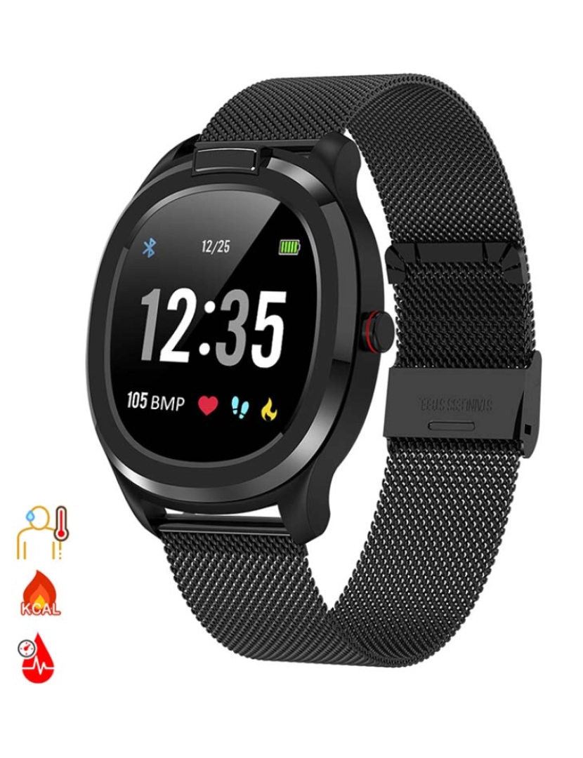 foto 1 de Smartwatch T01 com medicão de temperatura corporal Preto 