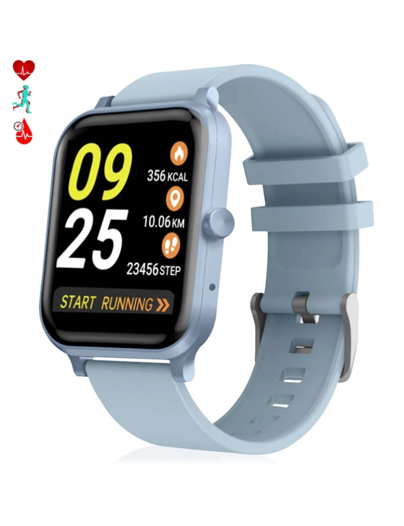 DAM - Smartwatch H10 com Monitor Cardíaco Tensão e de O2 no Sangue Azul Petróleo 