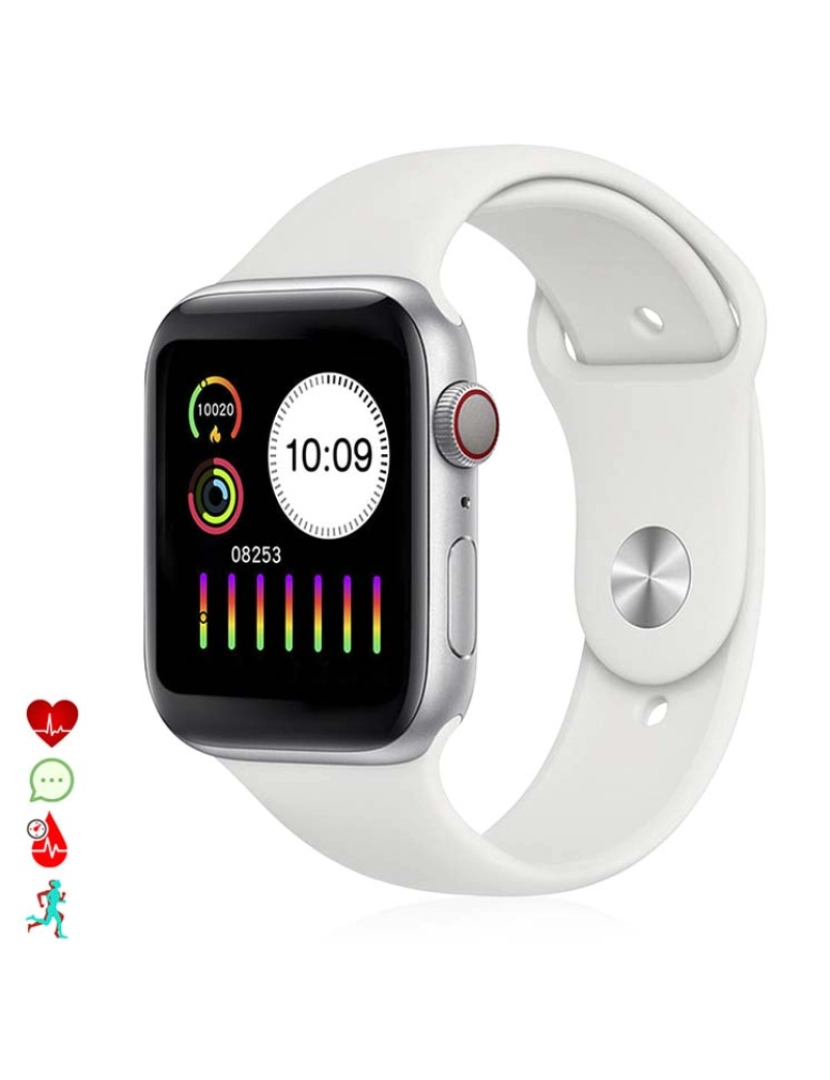 DAM - Smartwatch U78T com Chamadas Bluetooth Temperatura Corporal e Monitor Cardíaco Branco