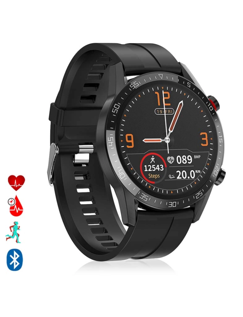 DAM - Pulseira de Silicone Smartwatch L13 com Modo Multidesportivo