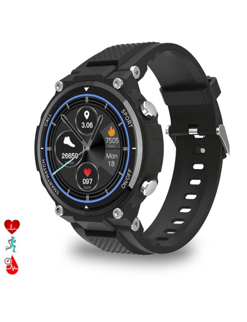 DAM - Smartwatch Q70 Pro com oxímetro Preto