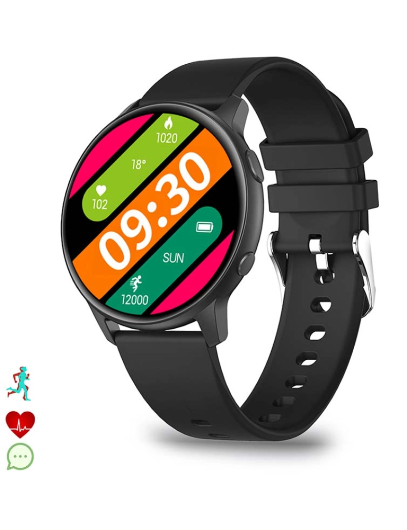 DAM - Smartwatch MX1. com notificações Preto