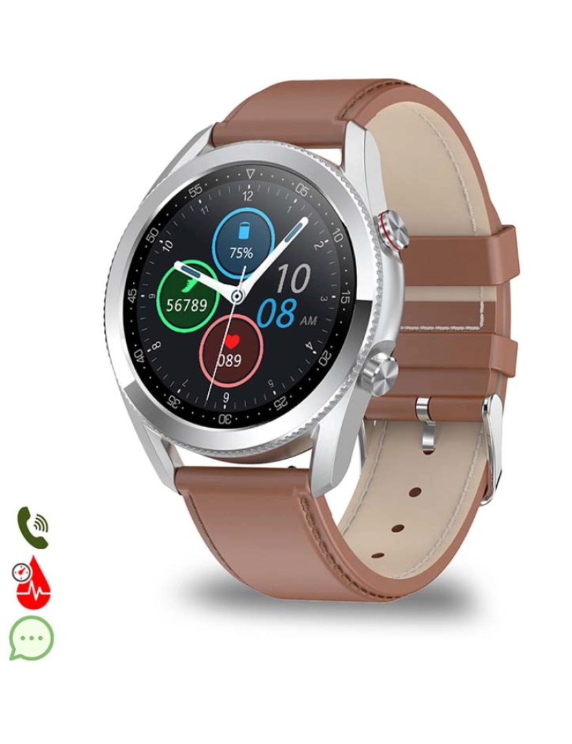DAM - Smartwatch L19 com notificações de aplicações Castanho