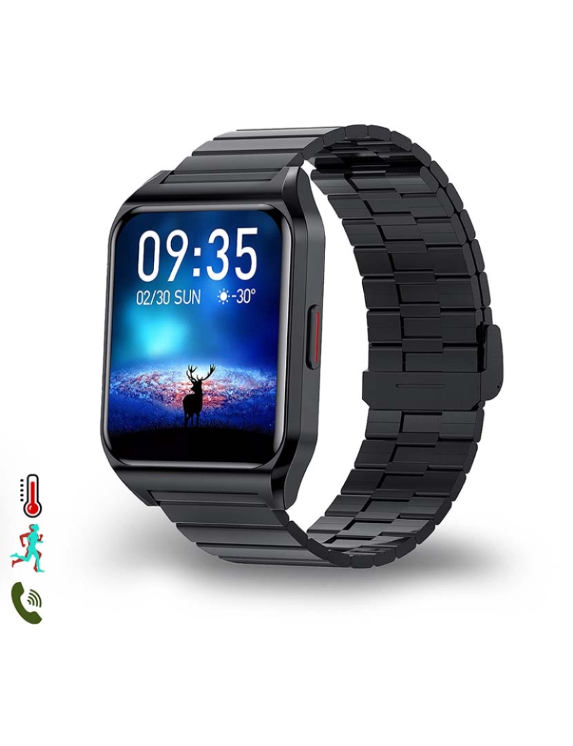 DAM - Smartwatch H60 com notificações de aplicações Preto