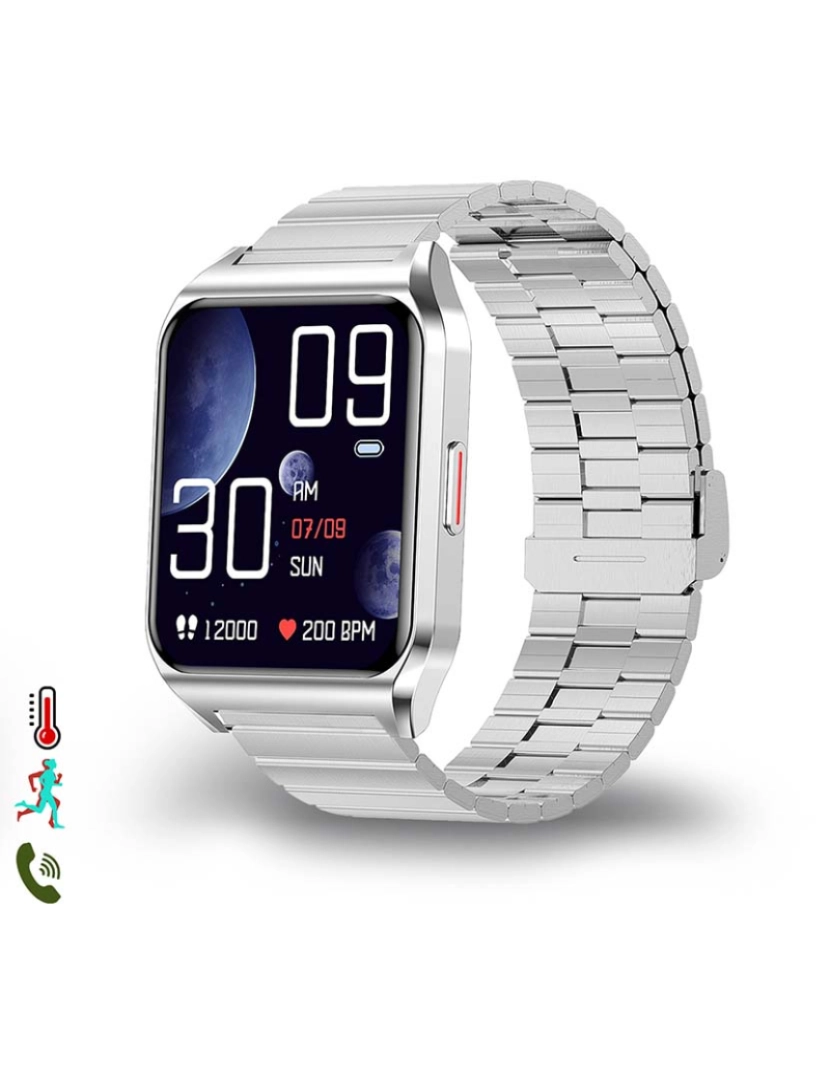 DAM - Smartwatch H60 com notificações de aplicações Prateado