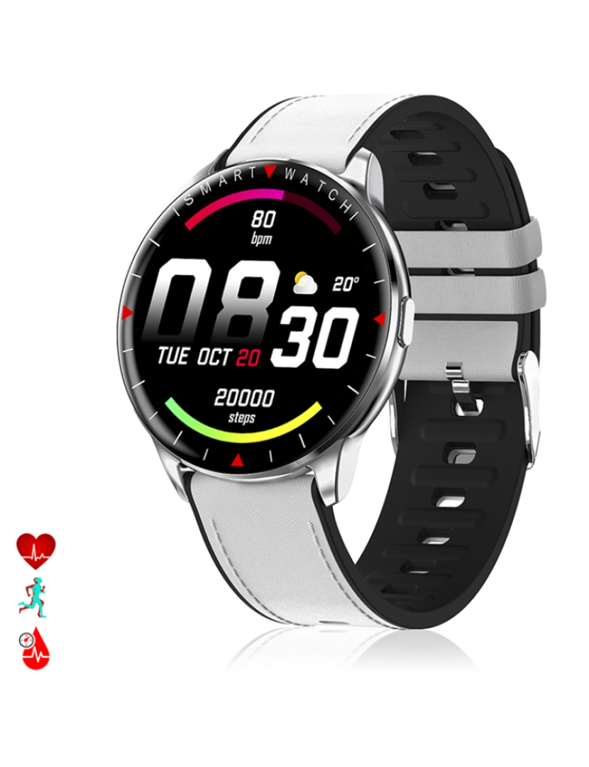DAM - Smartwatch Y90 com 8 modos Desportivos Branco