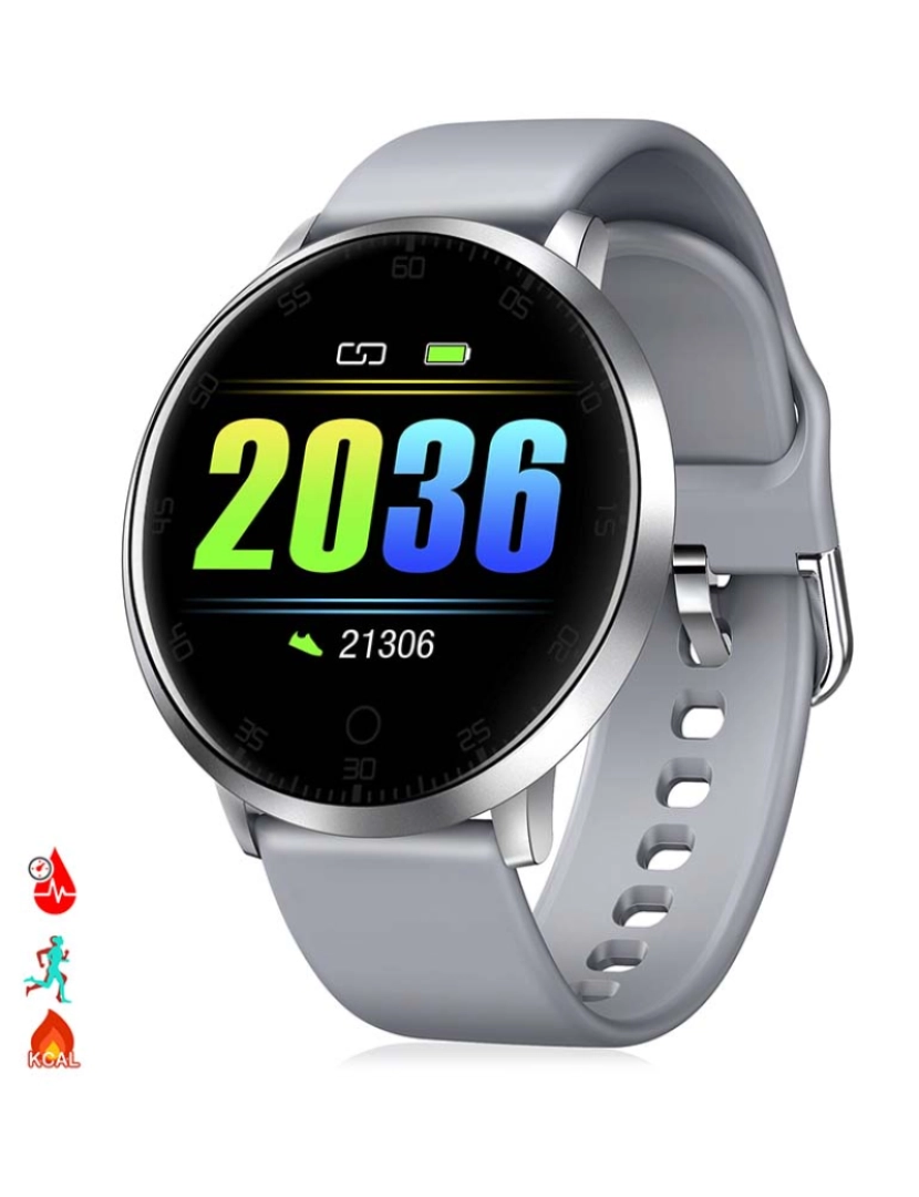 foto 1 de Smartwatch K12 com Monitor de Tensão Cardíaco cinza