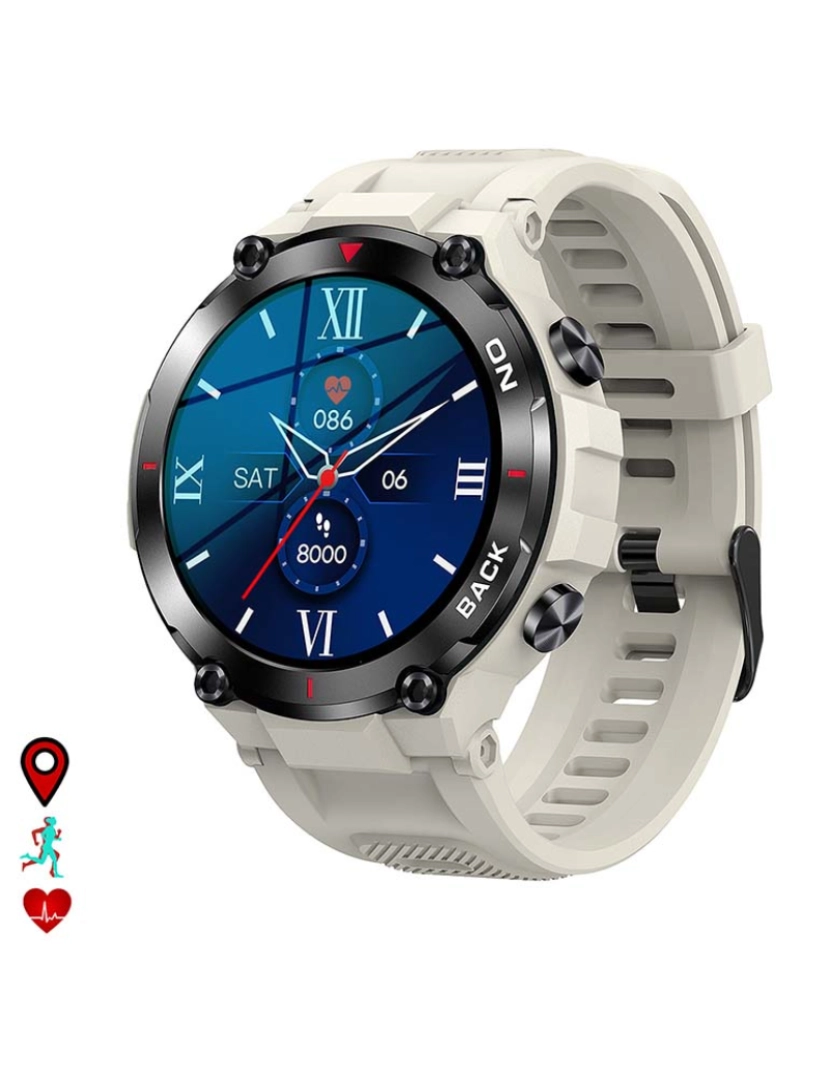 DAM - Smartwatch K37 Cinzento Claro