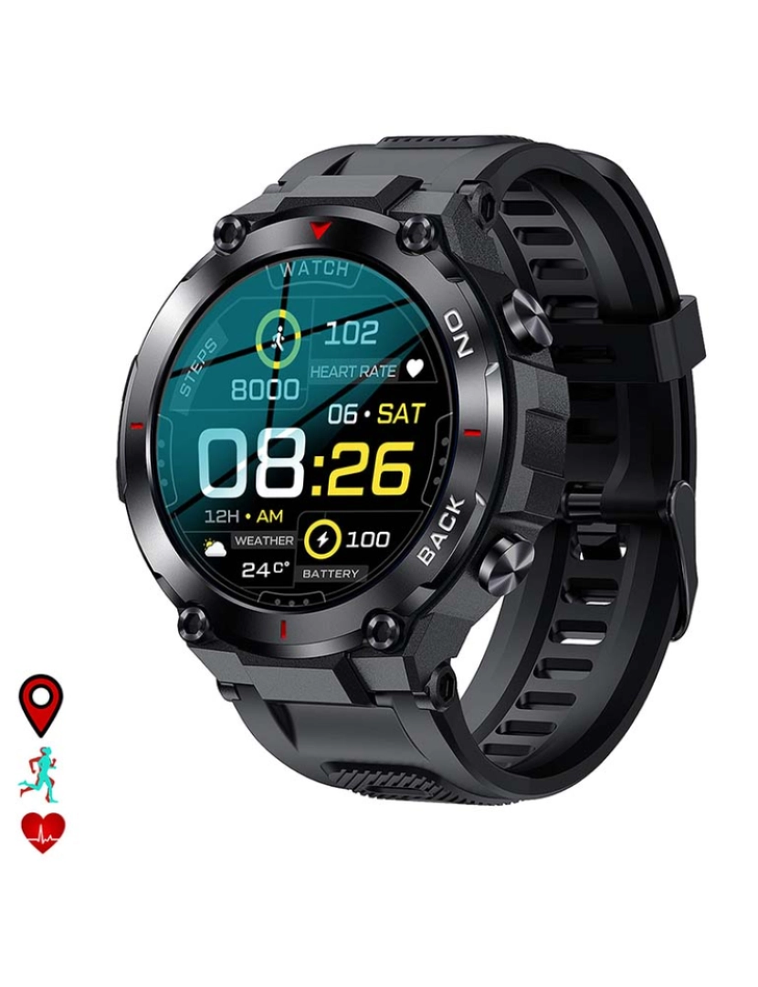 DAM - Smartwatch K37 Preto