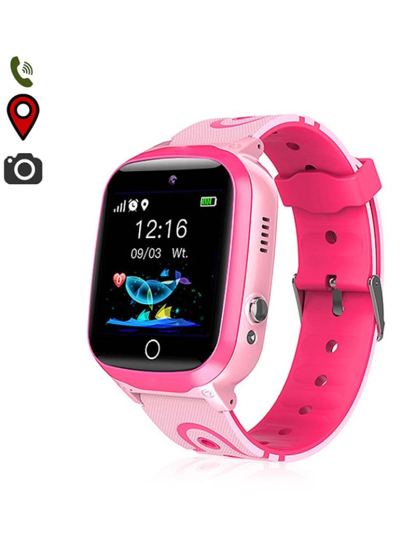 foto 1 de Smartwatch infantil Q13 localizador GPS + LSB + Wifi Rosa