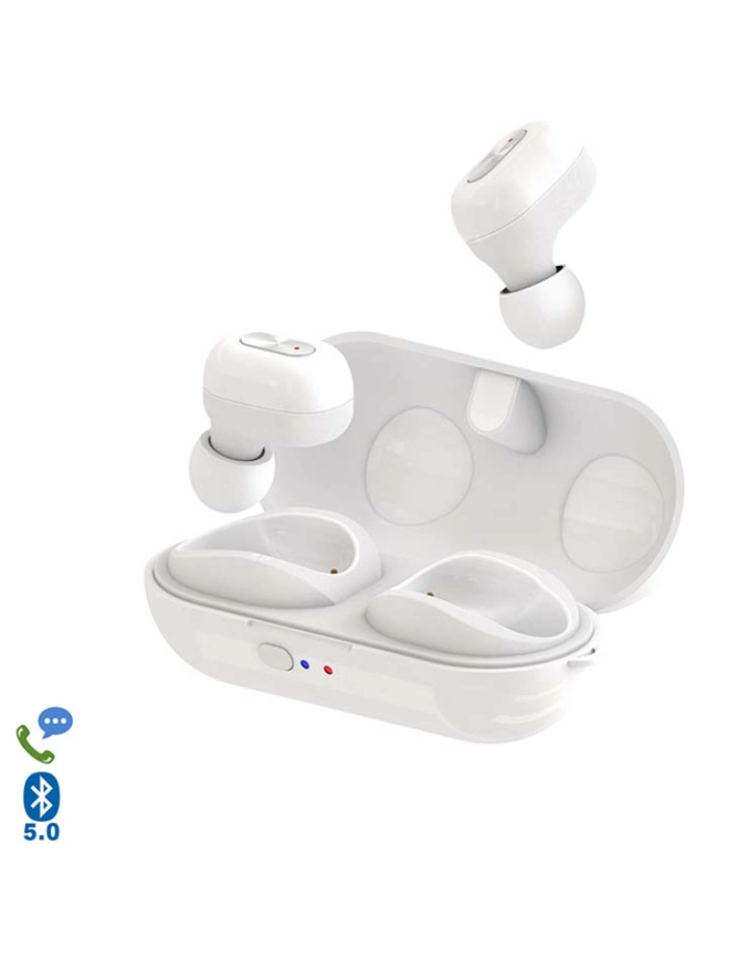 DAM - Auriculares Tws N9 Bluetooth 50 com Base de Carregamento 350Mah Branco 