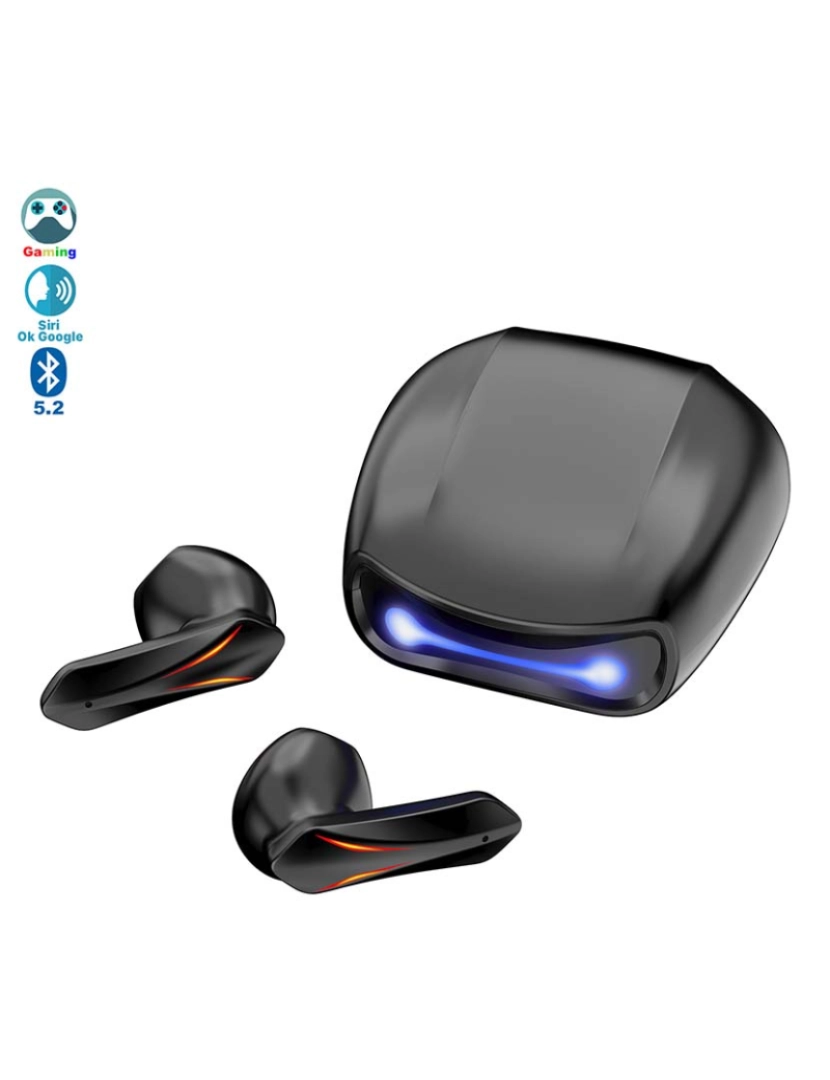 DAM - Auriculares R05 TWS Bluetooth 5.2. Preto