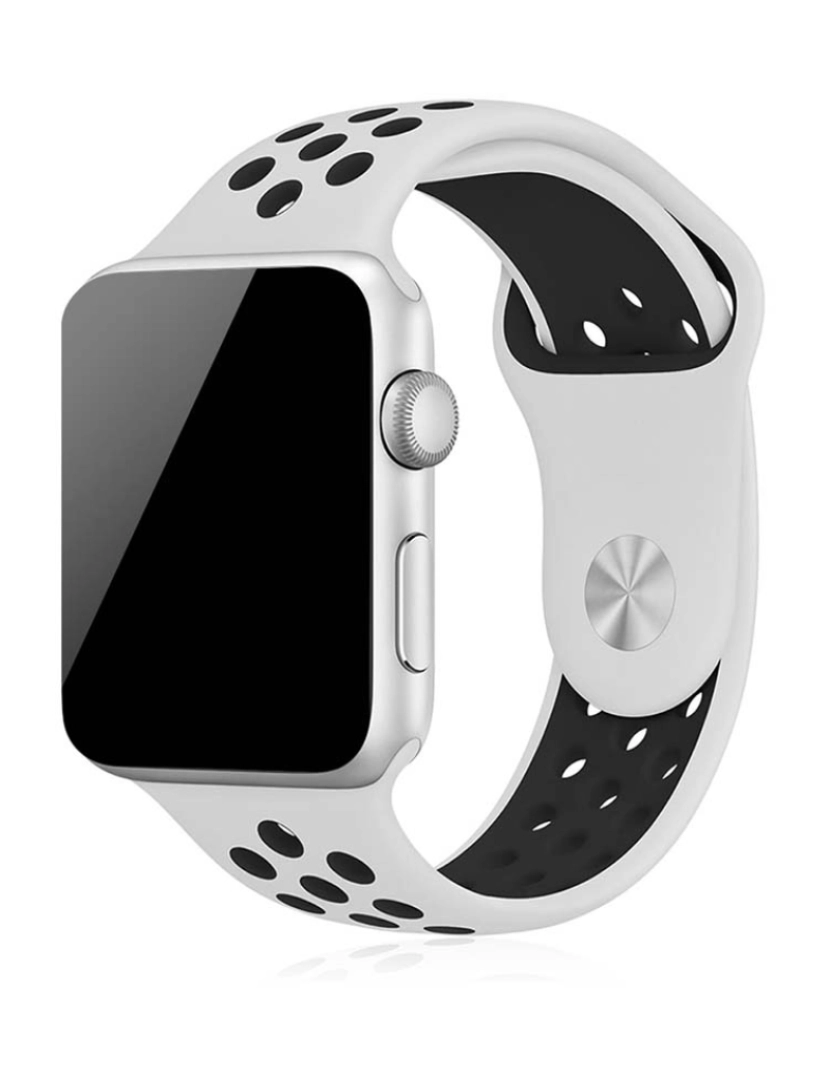 DAM - Pulseira Desportiva Silicone Para Apple Watch 42Mm / 44Mm S/M Branco
