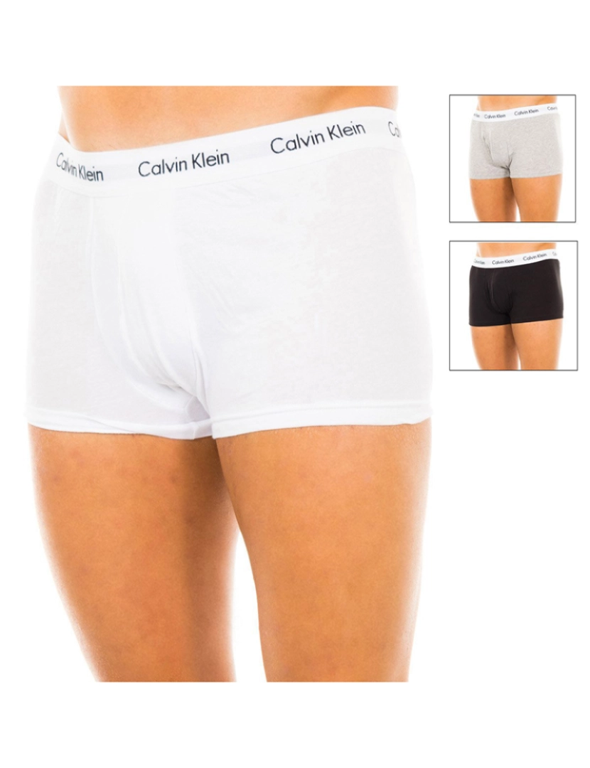 Calvin Klein - Pack 3 Retro Boxers Homem Branco-Cinza-Preto