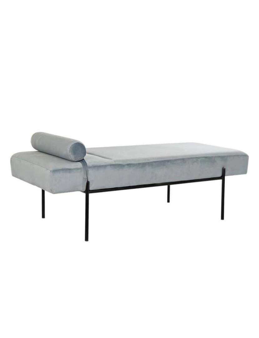 It - Sofá Chaise Longue DKD Home Decor Preto Azul celeste Metal 140 x 59 x 42 cm