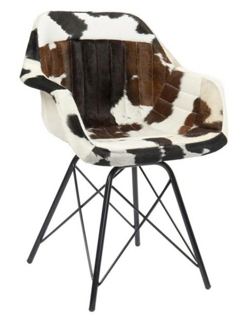 It - Cadeira Metal Pele Vaca Preto 