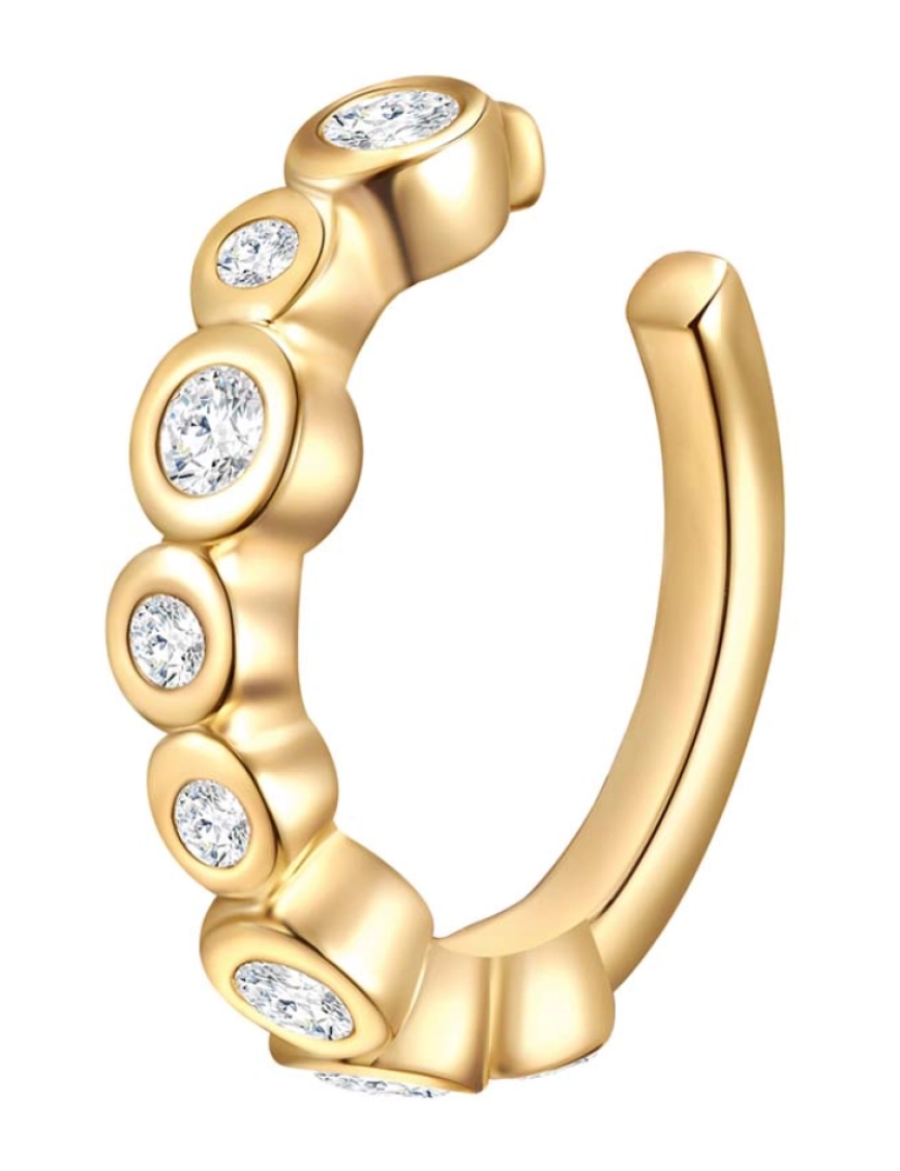 Saint Francis Crystals - Brincos  dourado decorado com cristais swarovski  Branco 