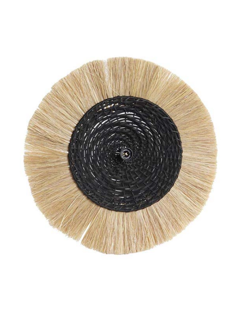 DKD Home - Candeeiro Parede Natural Preto Colonial Ferro 220 V 25 W Jute 