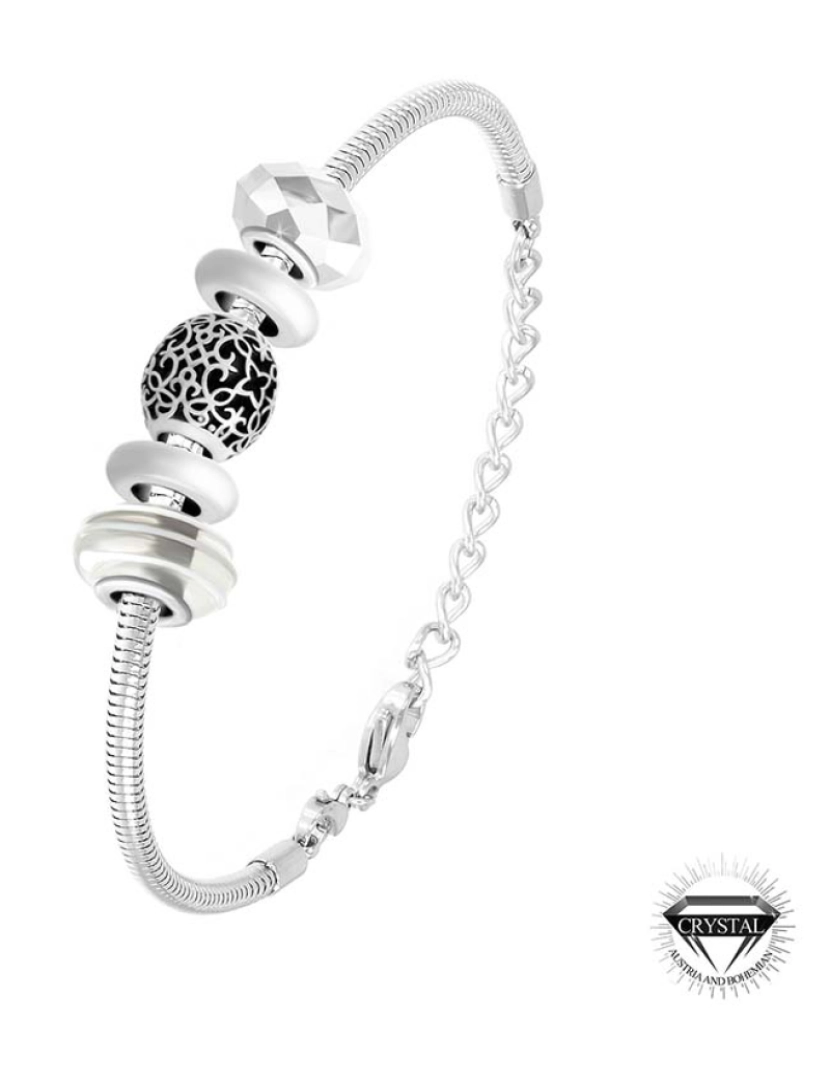 SC Crystal - Pulseira Charm Aço 