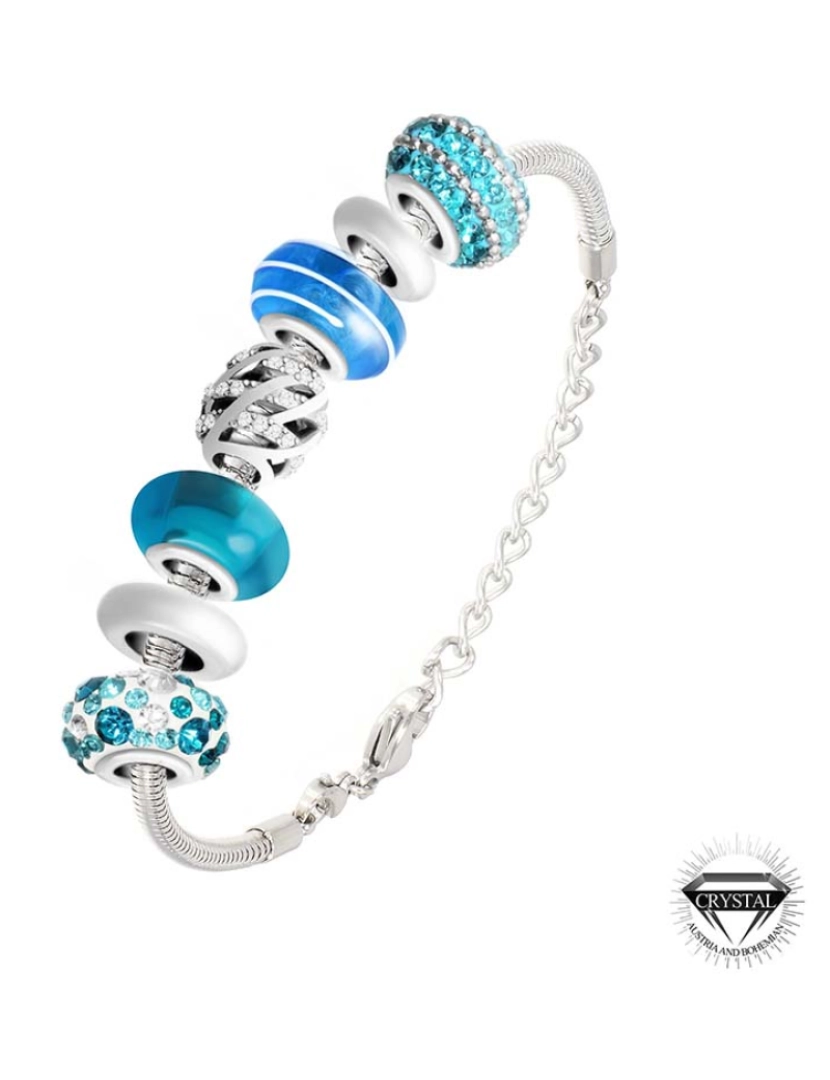 SC Crystal - Pulseira De Charme E Aço Senhora Prateado