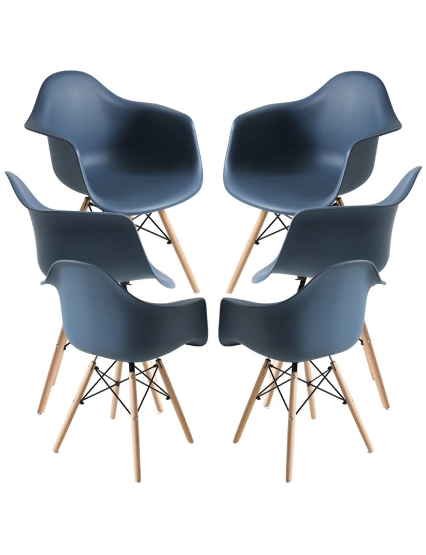 Presentes Miguel - Pack 6 Cadeiras Dau - Azul Petróleo