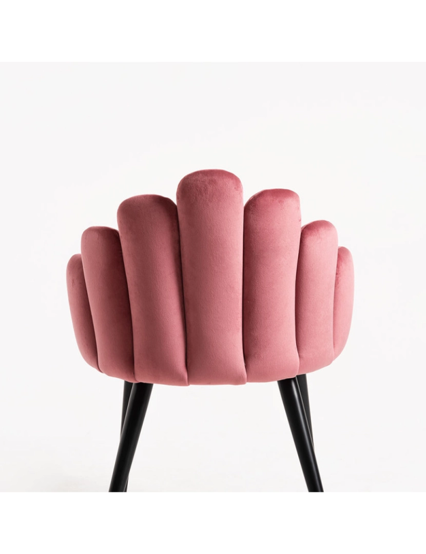 imagem de Cadeira Hand Veludo Pernas Pretas - Rosa5