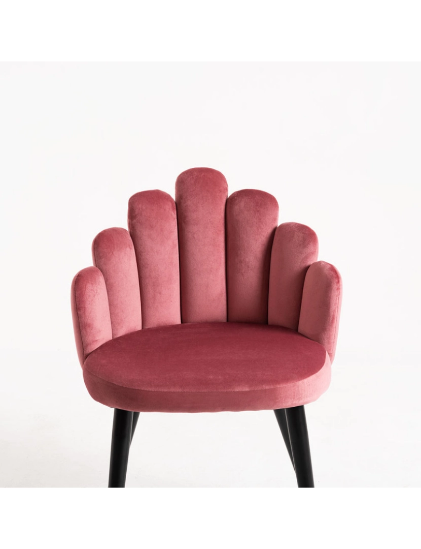 imagem de Cadeira Hand Veludo Pernas Pretas - Rosa6