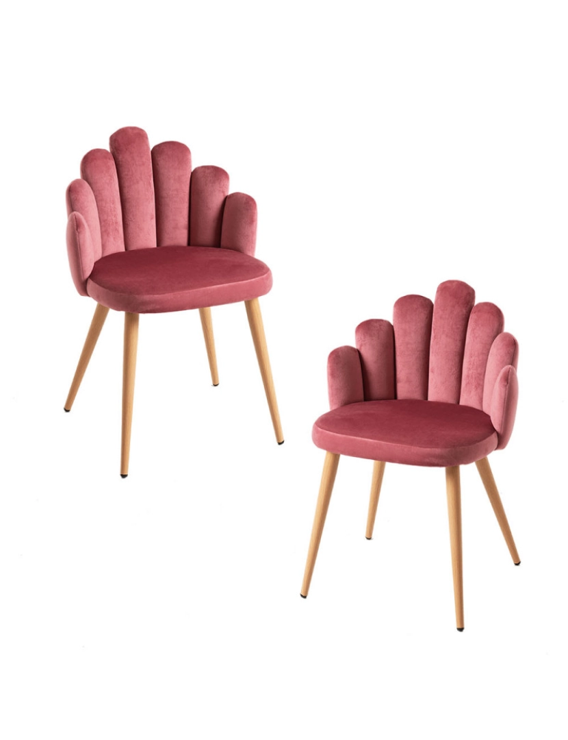 imagem de Pack 2 Cadeiras Hand Veludo - Rosa1