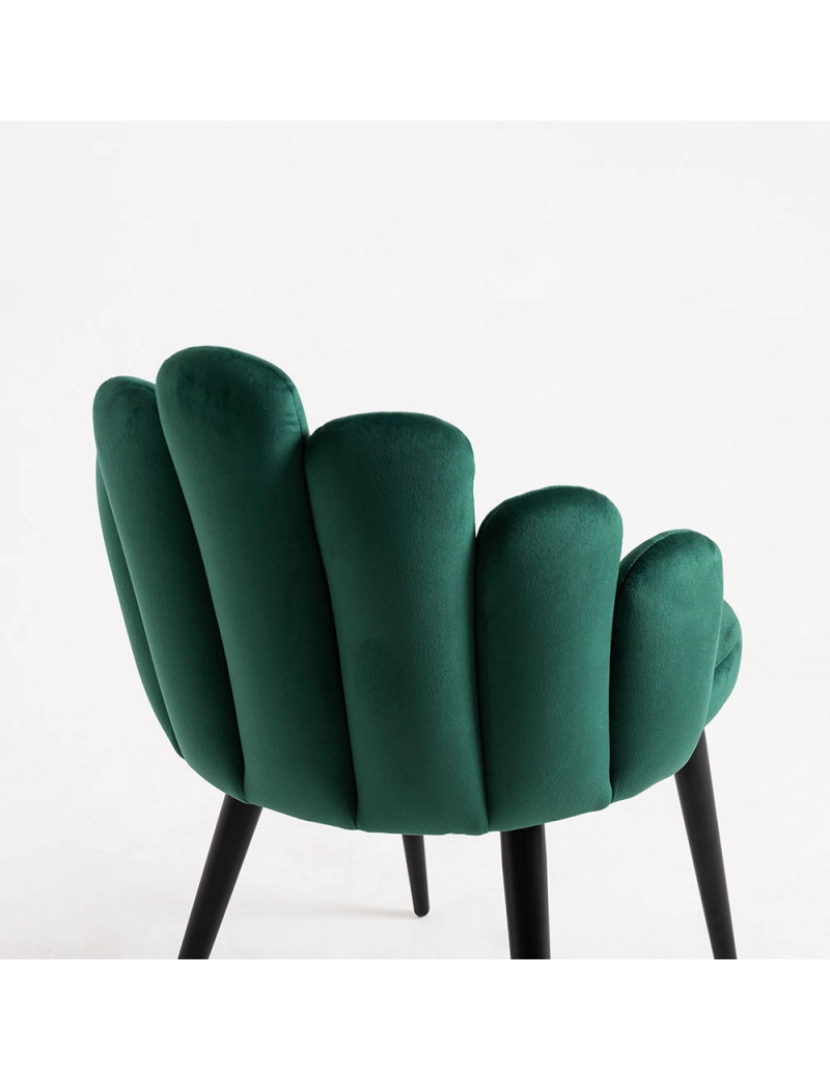 imagem de Pack 4 Cadeiras Hand Veludo Pernas Pretas - Verde4