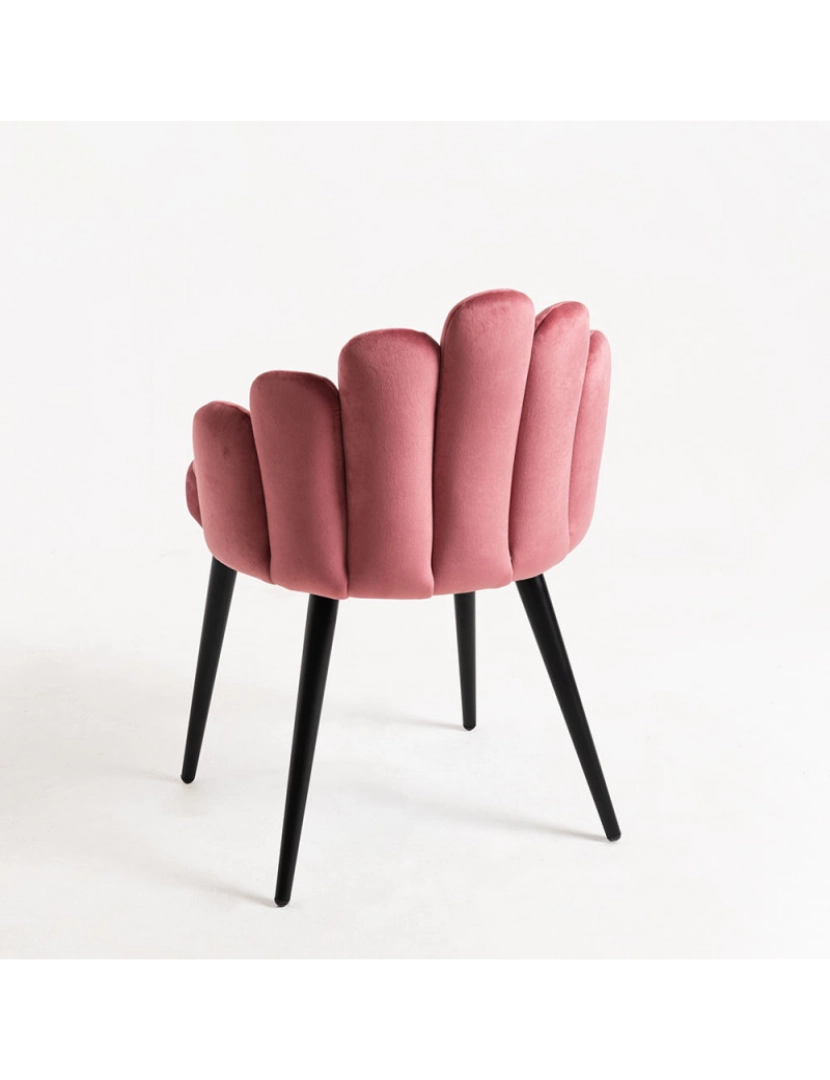 imagem de Pack 6 Cadeiras Hand Veludo Pernas Pretas - Rosa3
