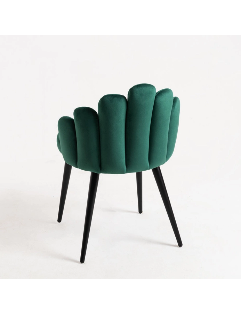 imagem de Pack 6 Cadeiras Hand Veludo Pernas Pretas - Verde3