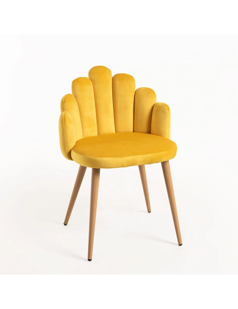 imagem de Cadeira Hand Veludo - Amarelo1
