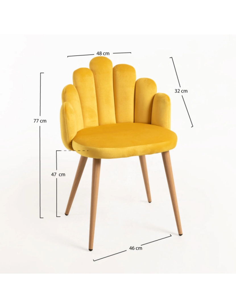 imagem de Cadeira Hand Veludo - Amarelo2