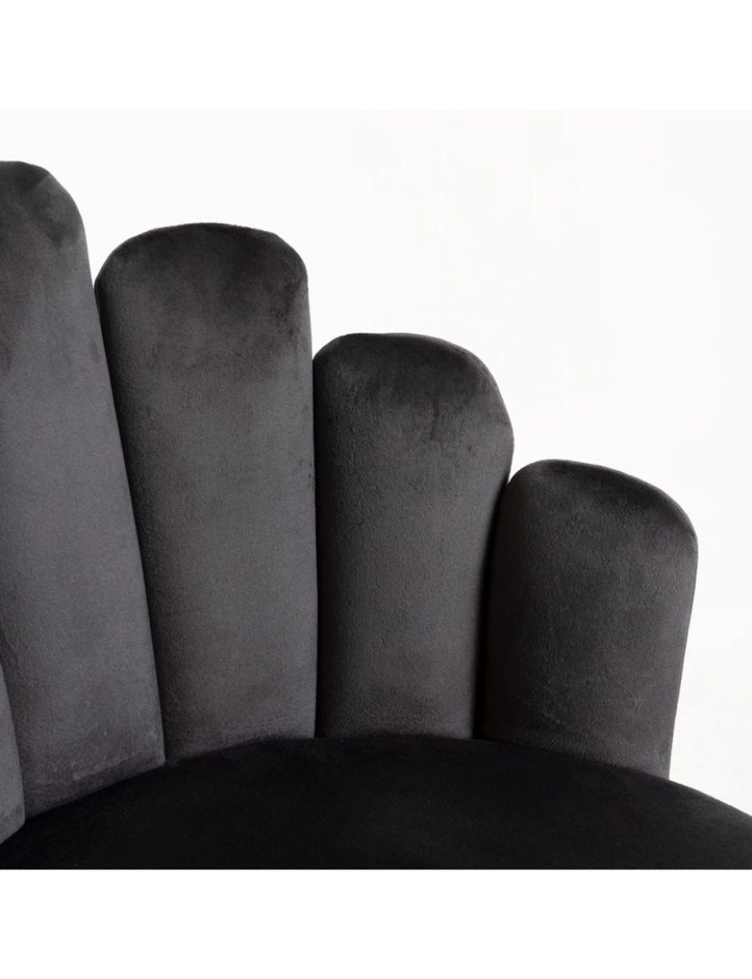 imagem de Cadeira Hand Veludo Pernas Pretas - Cinza escuro6