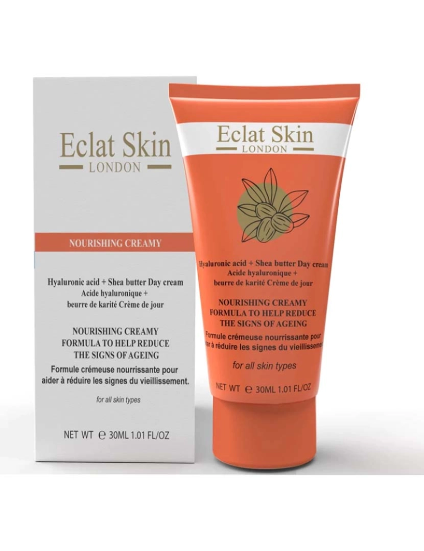 Eclat Skin London - Creme de Dia Ácido Hialurônico + Manteiga de Karité 30ml