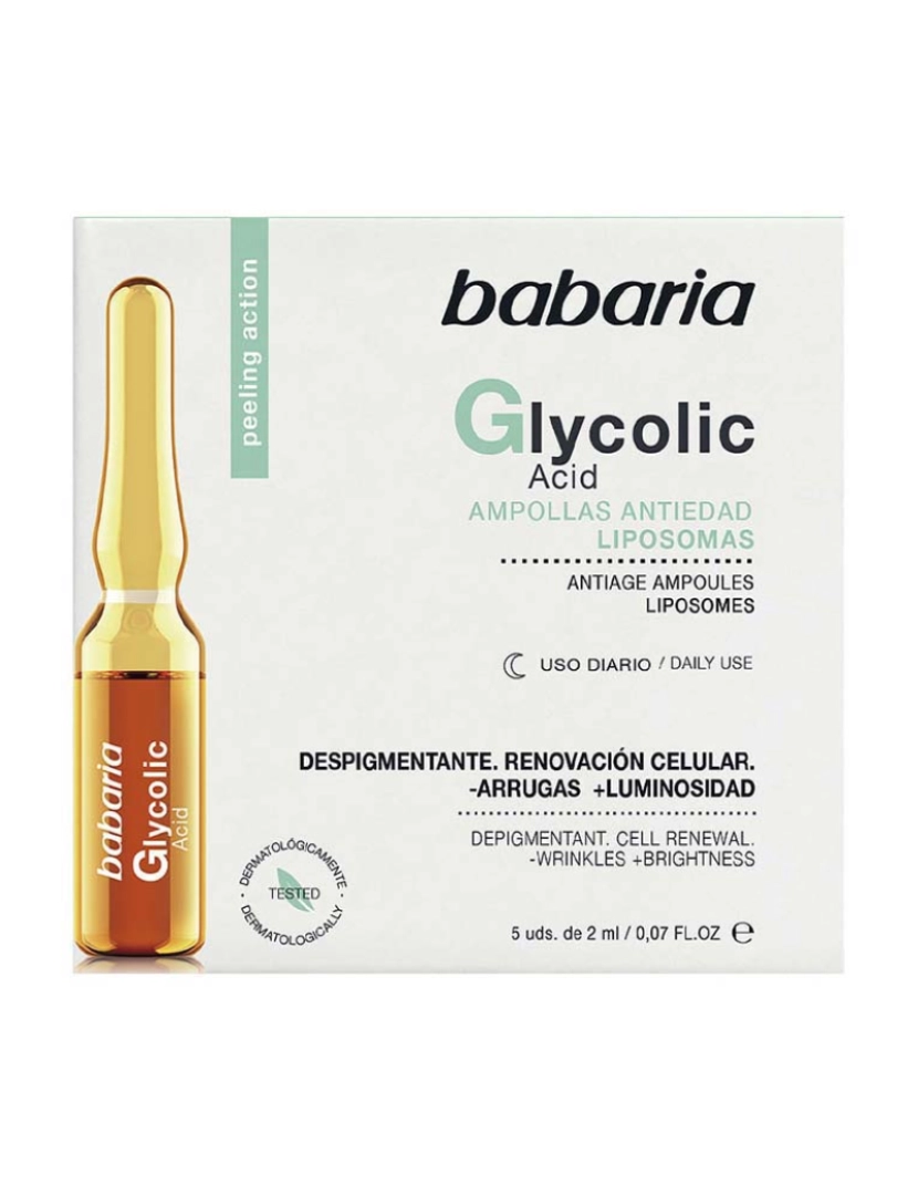 Babaria - Ampolas de rosto anti-envelhecimento de ácido glicólico