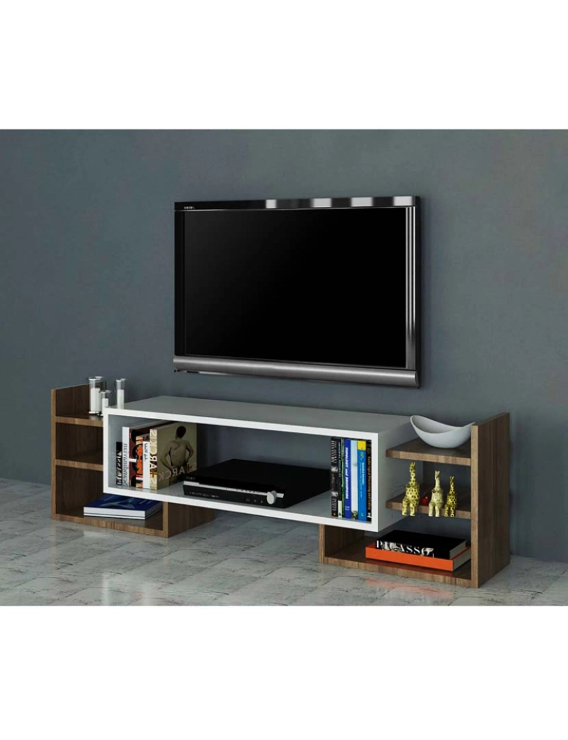 ASR - Móvel Tv Branco Walnut