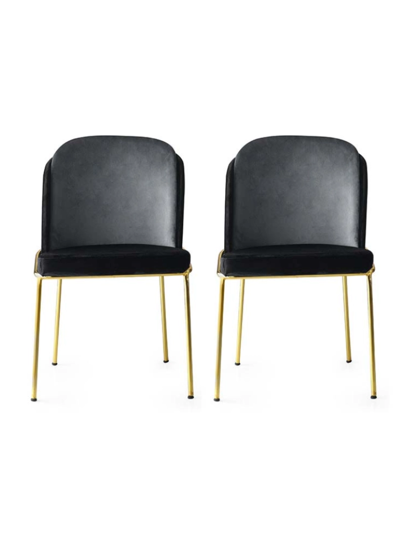 ASR - Pack 2 Cadeiras Preto Dourado