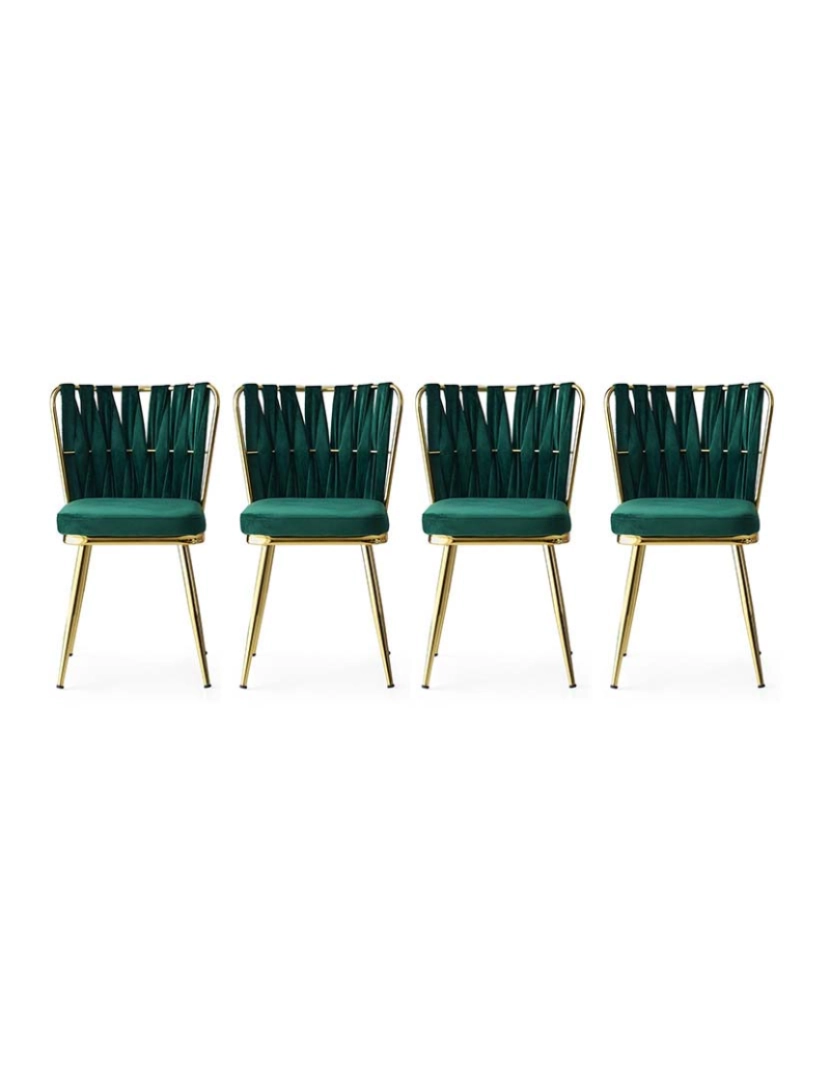 ASR - Pack 4 Cadeiras Dourado Verde