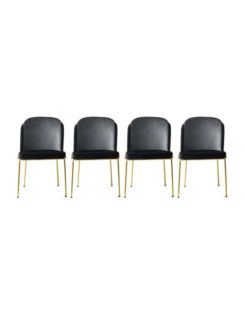 ASR - Pack 4 Cadeiras Preto Dourado