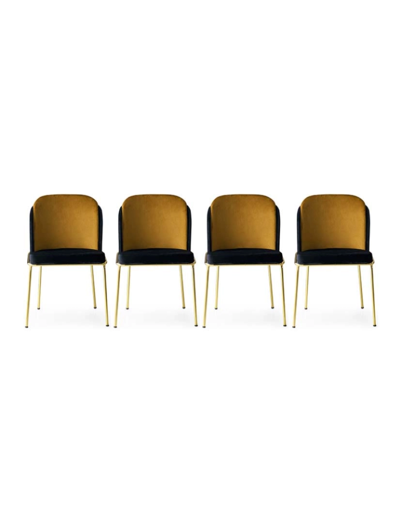 ASR - Pack 4 Cadeiras Preto Dourado
