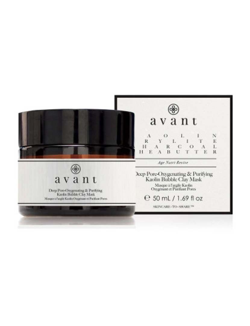 Avant Skincare - Máscara de argila bolha de caulim oxigenante e purificante de poros profundos 