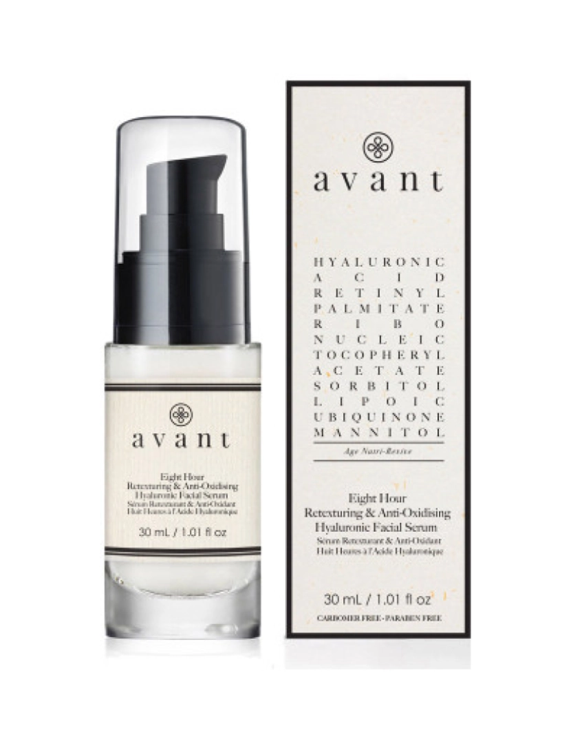 Avant Skincare - Sérum Facial Hialurónico Anti-Oxidante e Retexturante de 8 Horas  