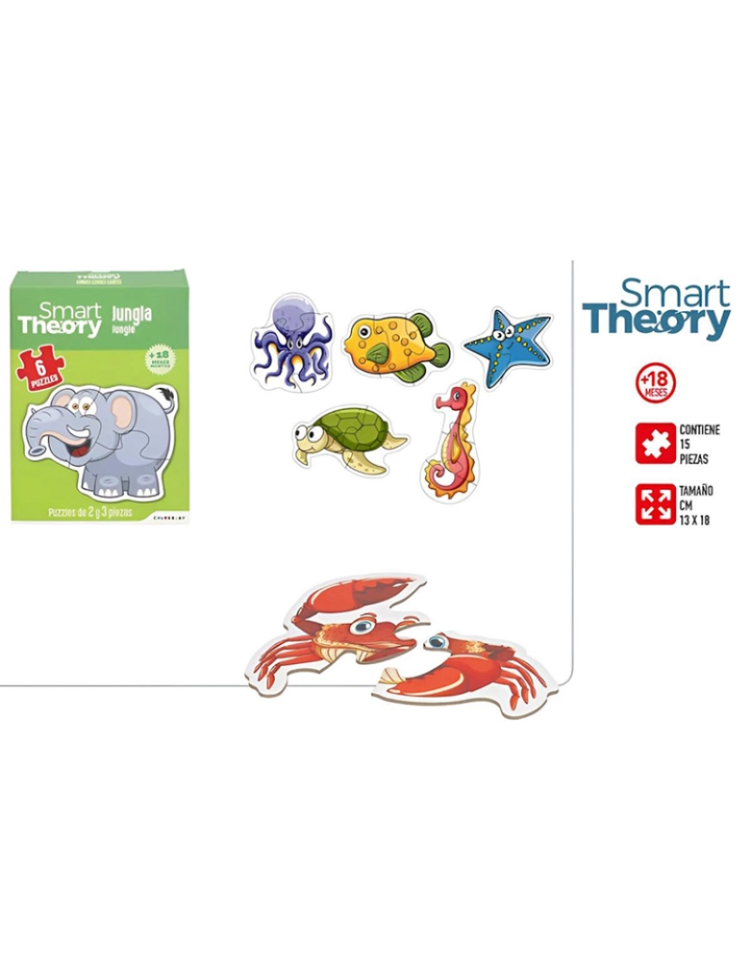 Smart Theory - PUZZLES INFANTIS ANIMAIS C/6 13X18 CM 37672