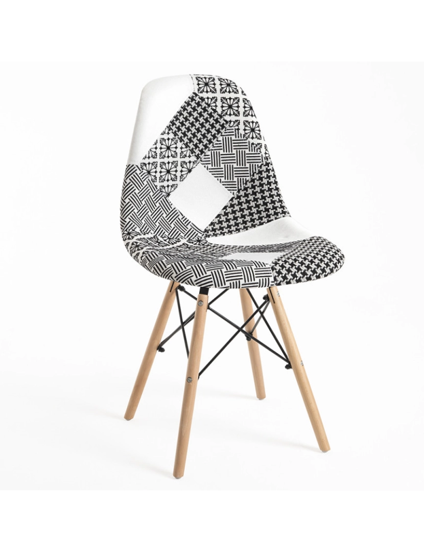 Presentes Miguel - Cadeira Tower Patchwork - Patchwork branco e preto